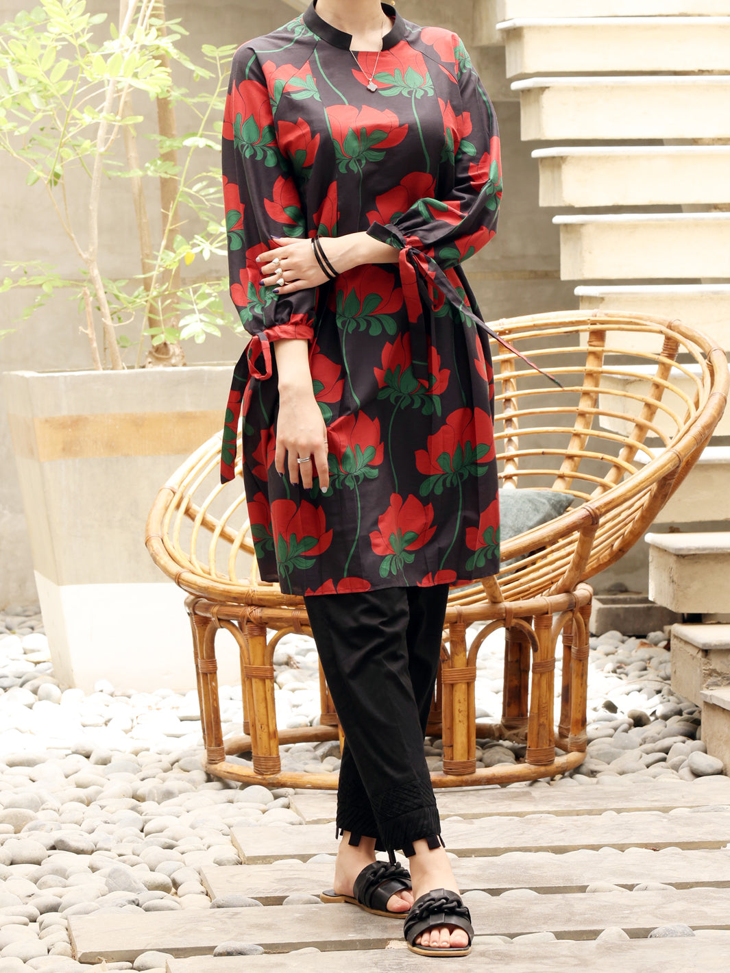 Black Lawn Tunic - ALP-LK-1232