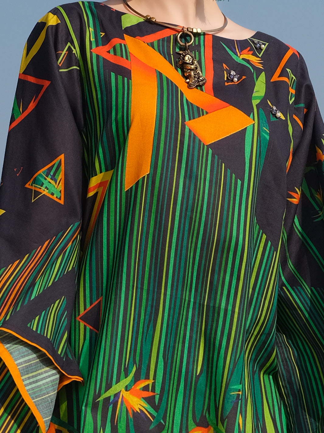 Navy Blue Lawn Tunic - ALP-LK-669