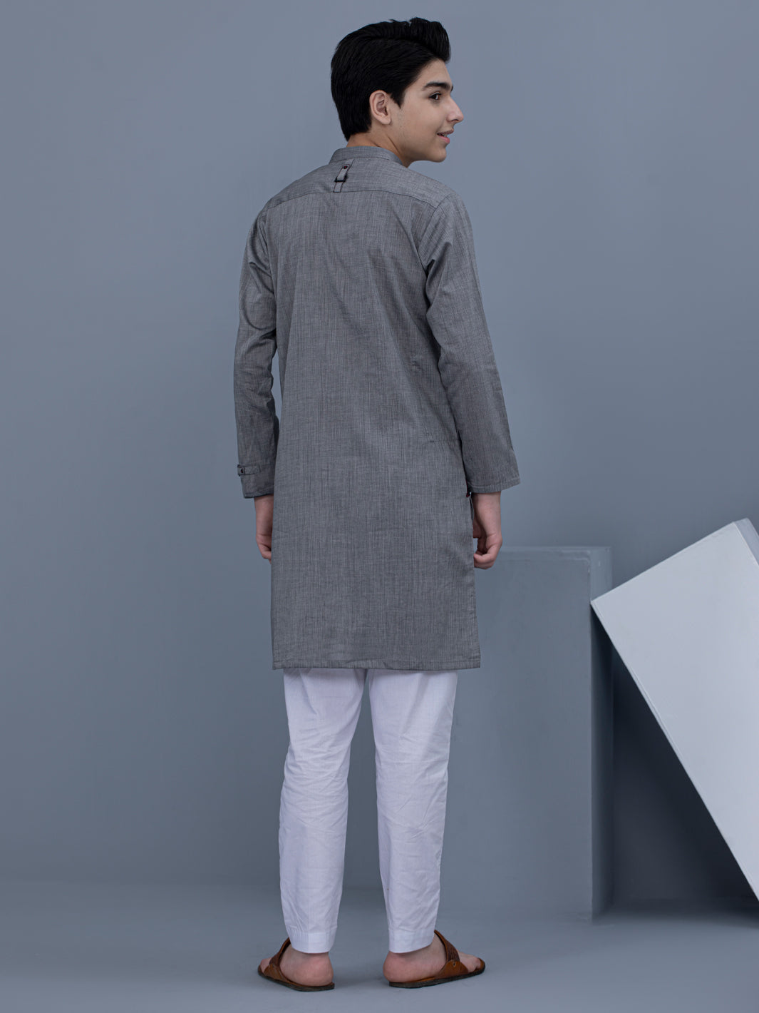 Grey Cotton Kurta - ALT-K-026