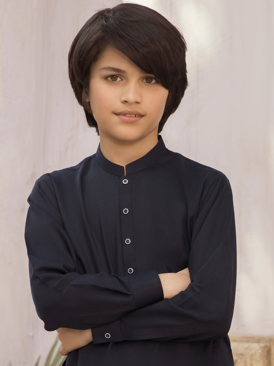 Navy Blue Blended Boy Kameez Shalwar - ALT-KS-030C