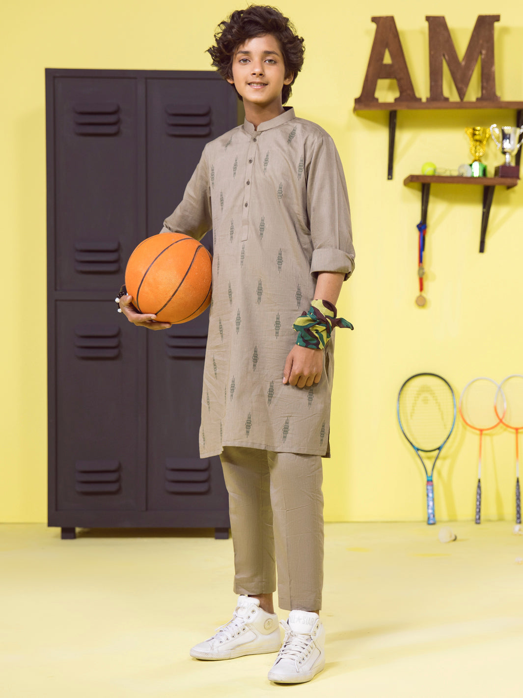 Light Olive Boy Kurta Trouser - ALT-KT-005