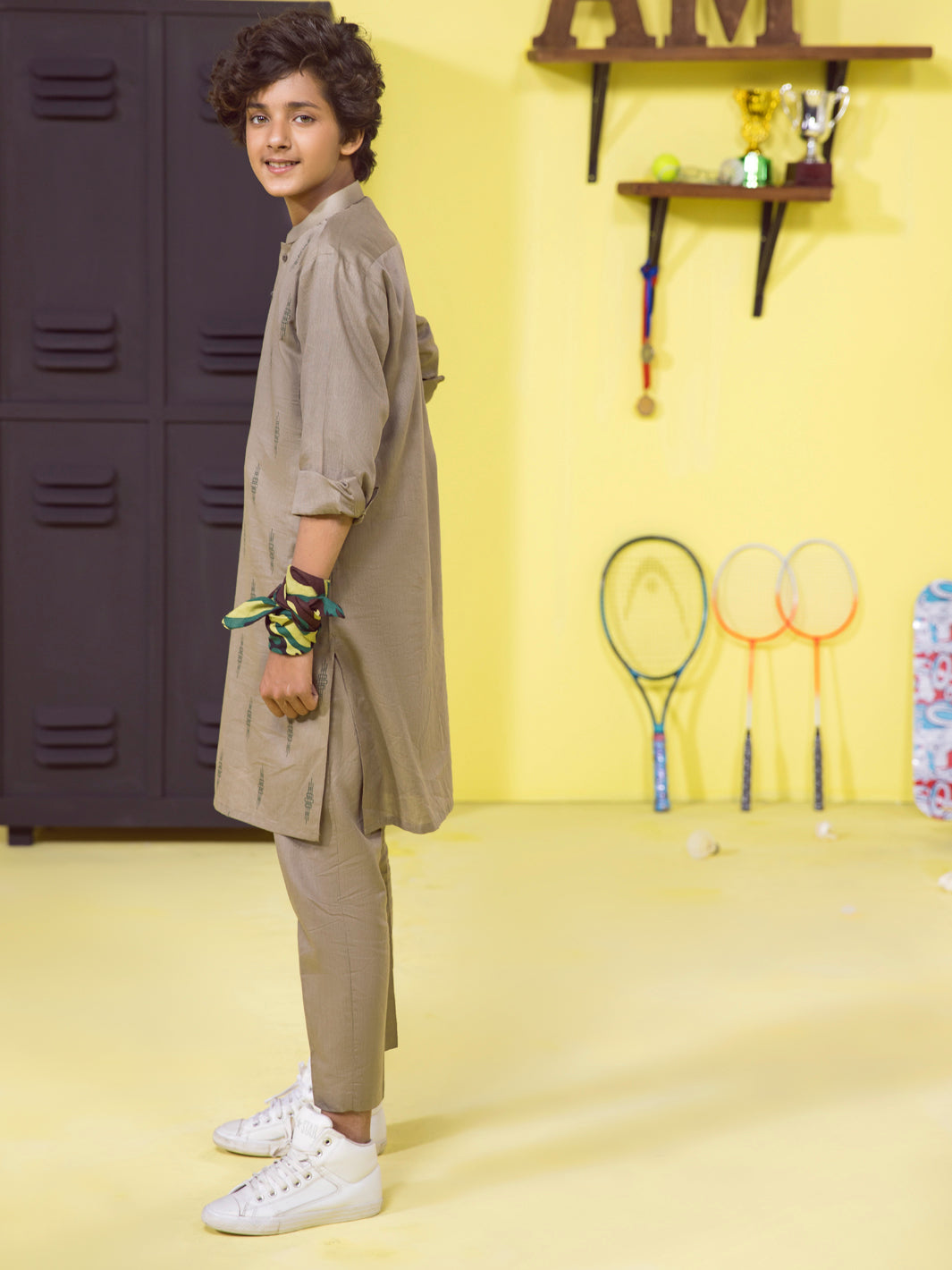 Light Olive Boy Kurta Trouser - ALT-KT-005