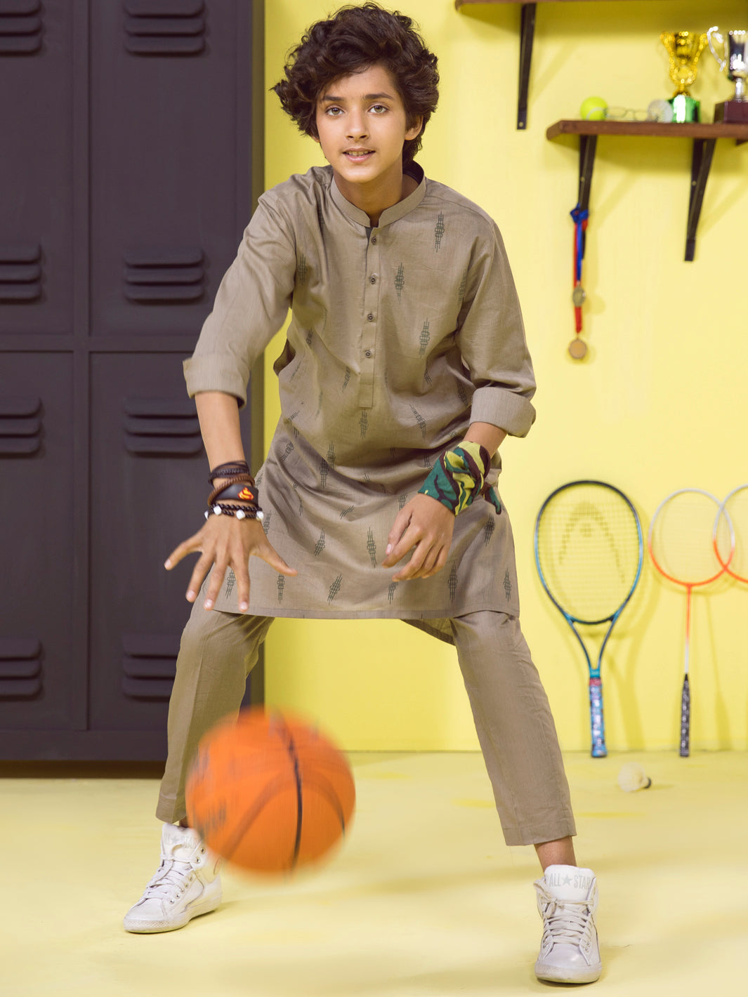 Light Olive Boy Kurta Trouser - ALT-KT-005
