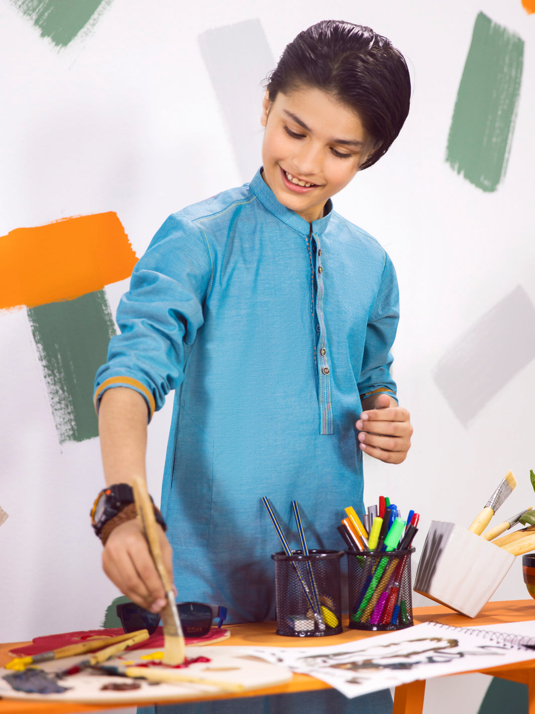 Aqua Blue Boy Kurta Trouser - ALT-KT-015