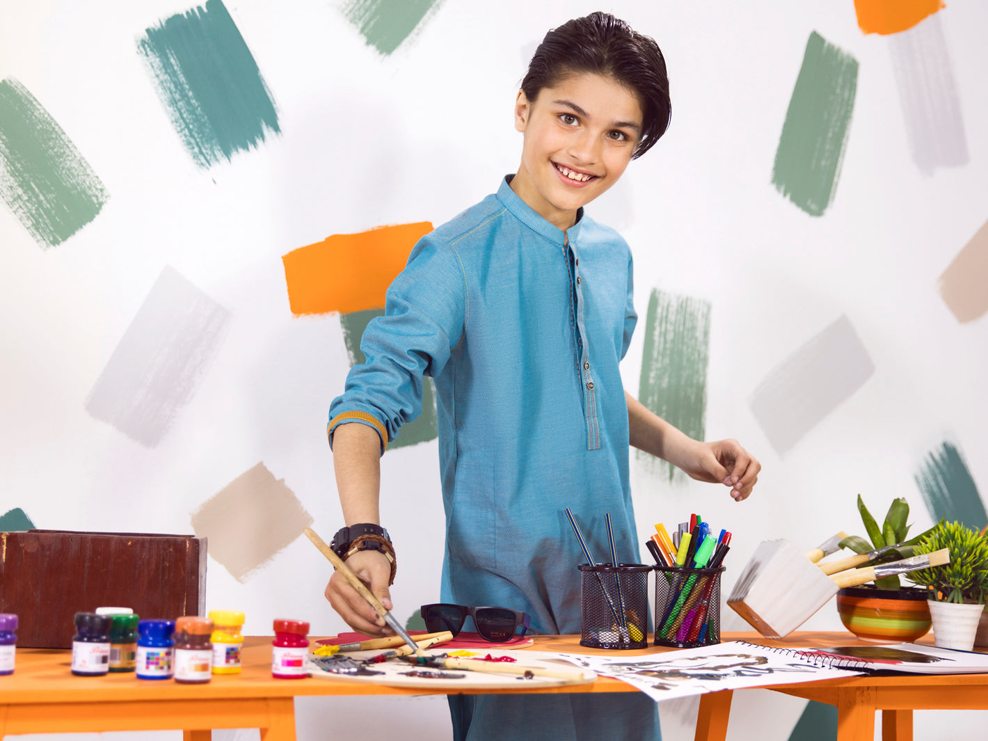 Aqua Blue Boy Kurta Trouser - ALT-KT-015