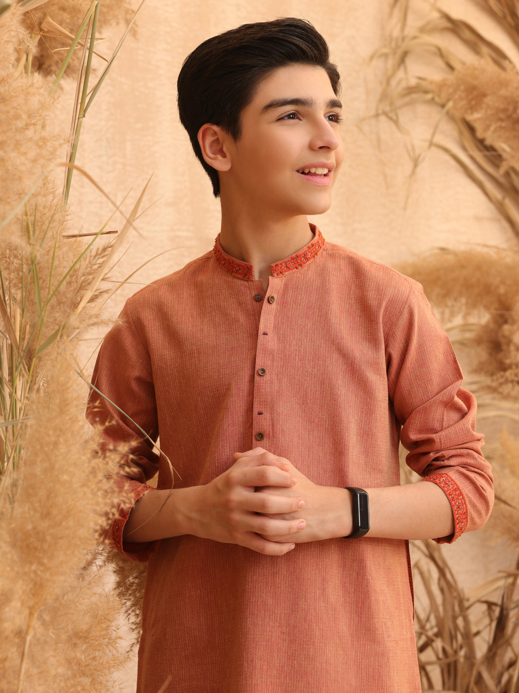 Orange Rust Blended Kurta Trouser - ALT-KT-034