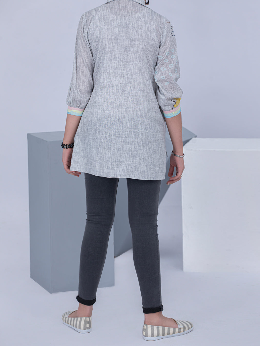Grey Lawn Kurti - ALT-LK-1043