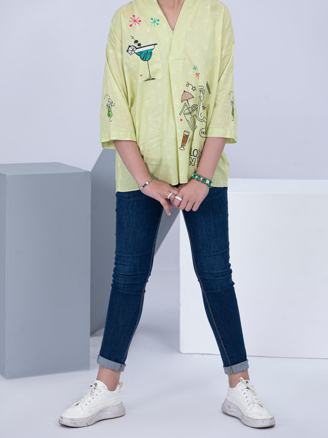 Lemon Lawn Kurti - ALT-LK-1045