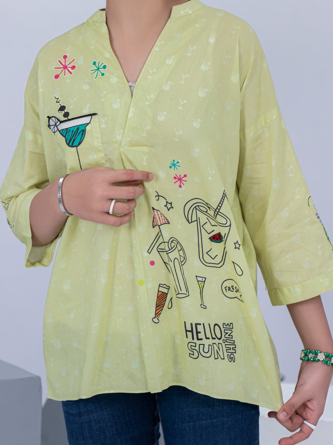 Lemon Lawn Kurti - ALT-LK-1045