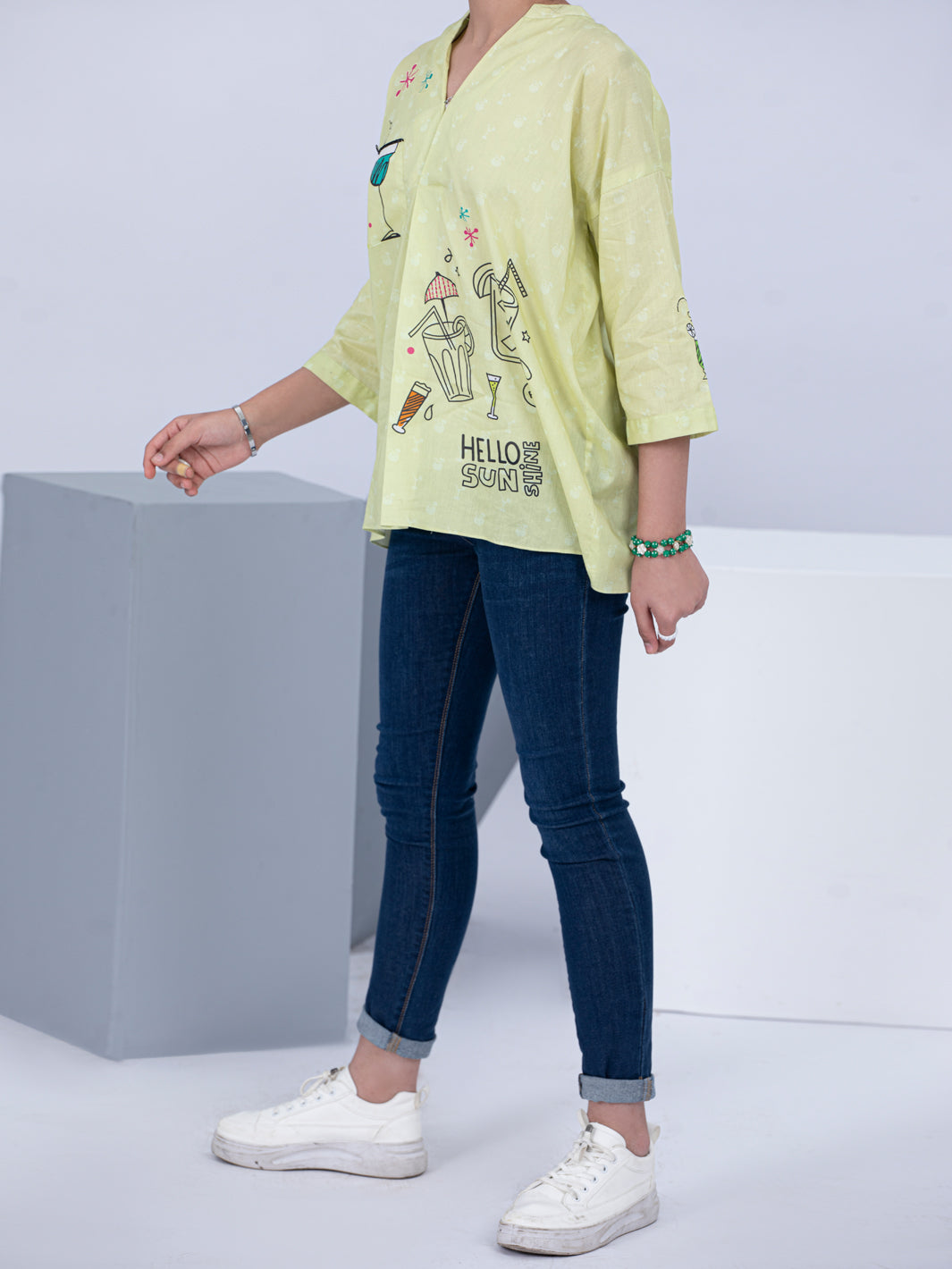 Lemon Lawn Kurti - ALT-LK-1045