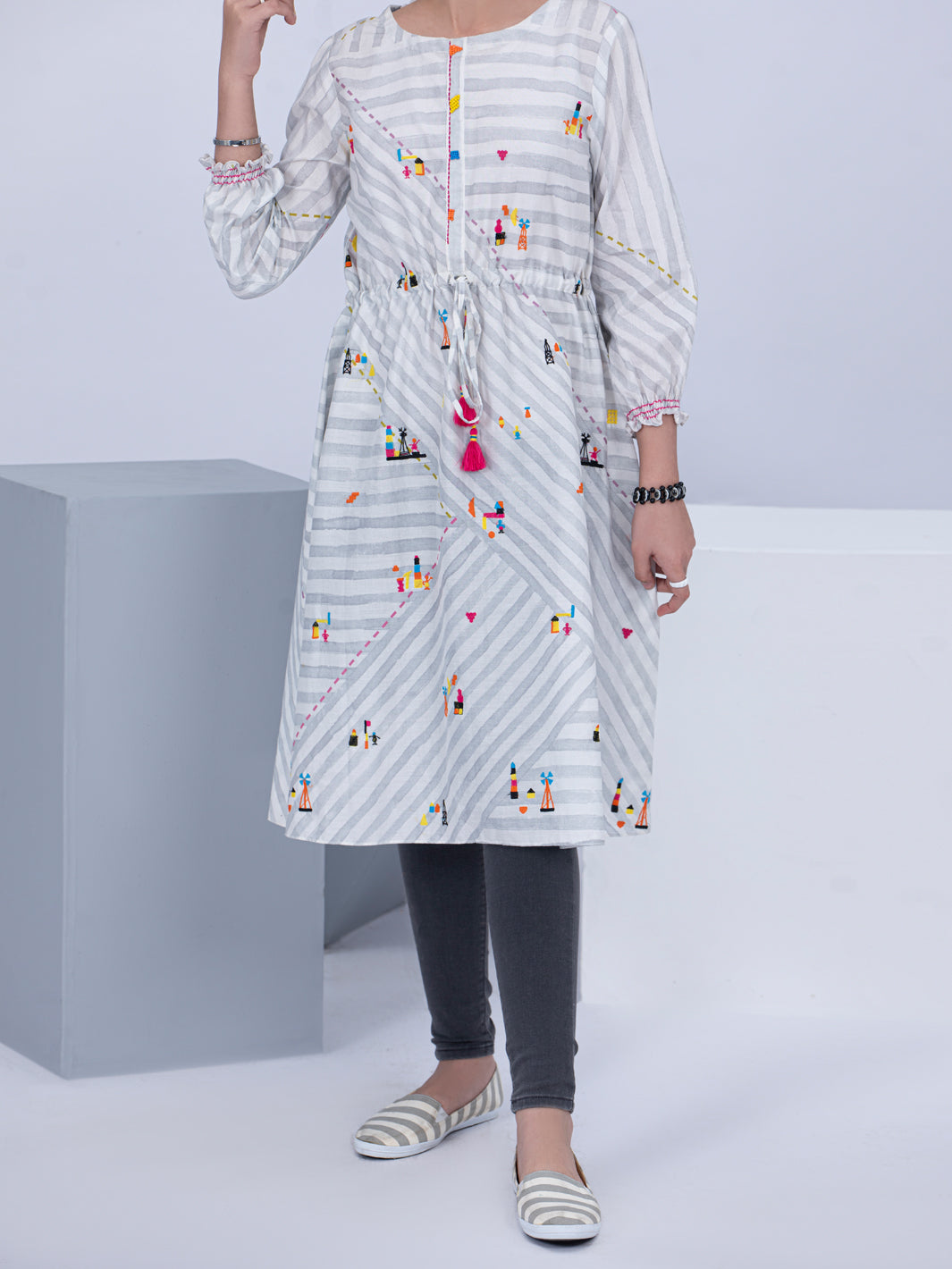 White Cambric Kurti - ALT-LK-1049