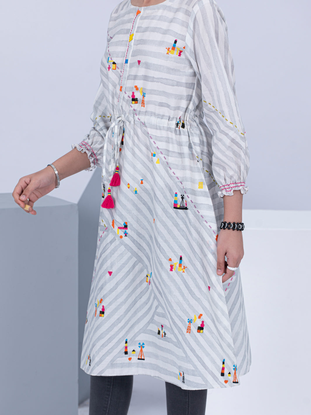White Cambric Kurti - ALT-LK-1049