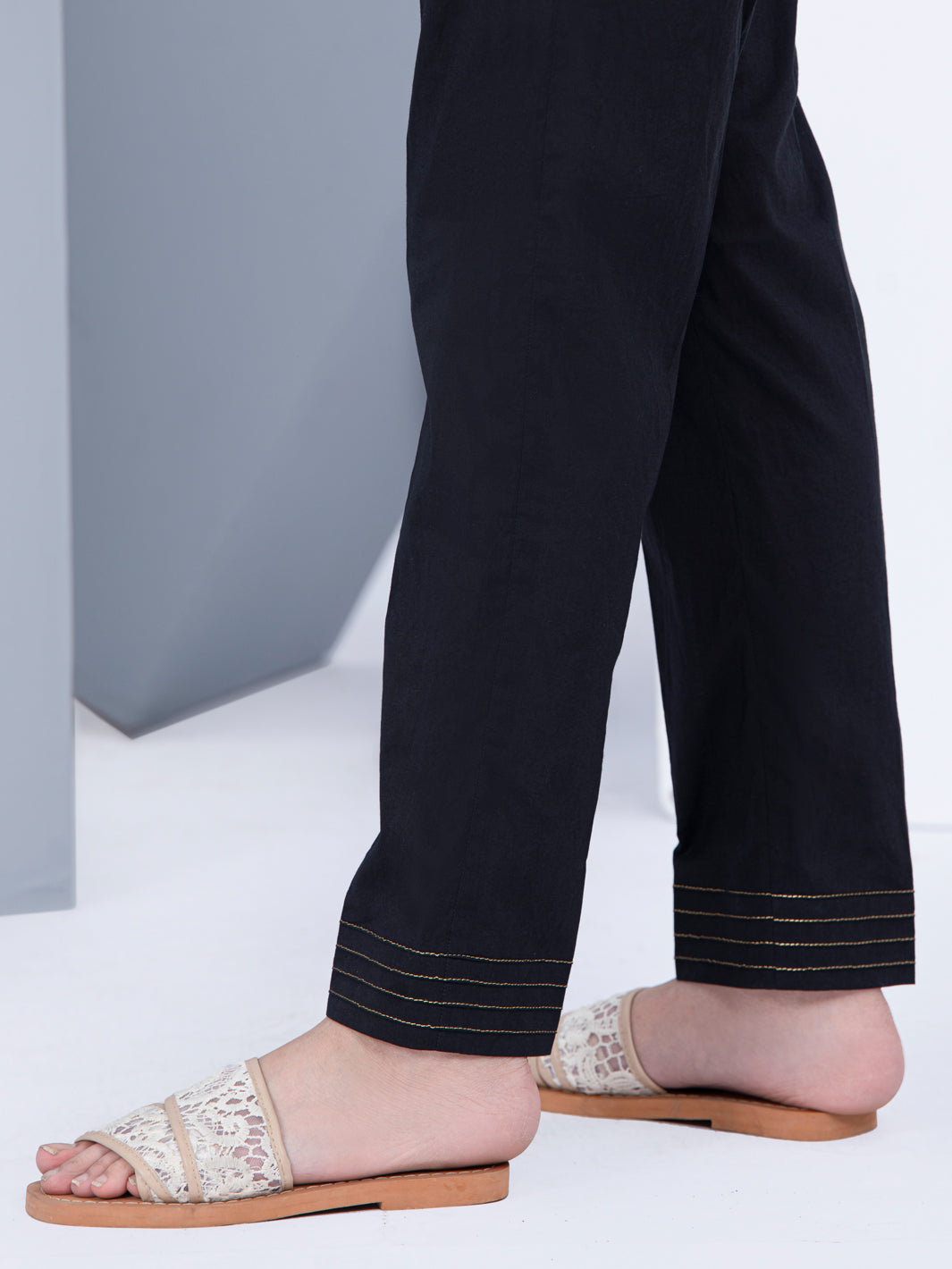 Black Cambric Girl Trouser - ALT-T-1023