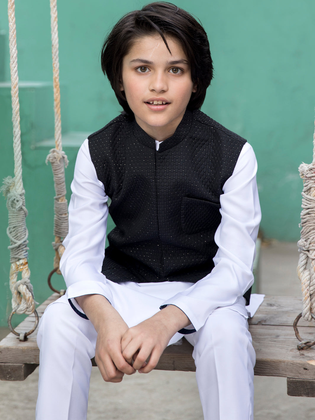 Black Blended Boy Waistcoat ALT-WC-008 – Almirah