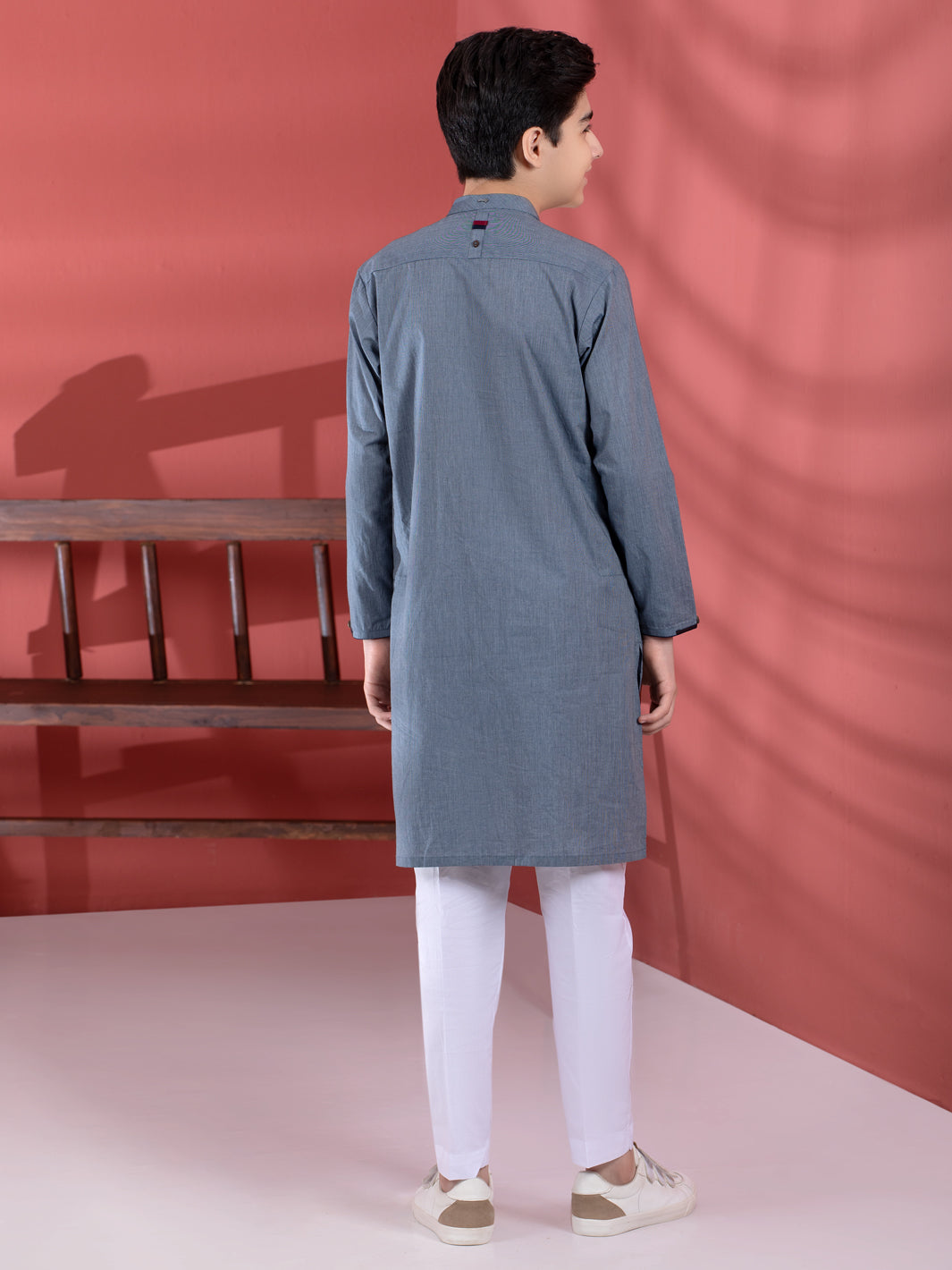 Blue Cotton Boy Kurta - ALT-K-009A