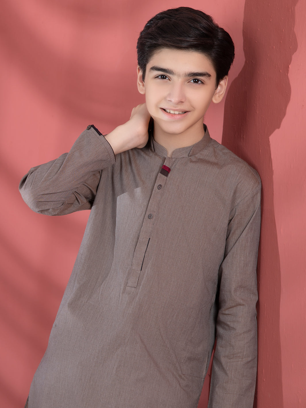 Light Brown Cotton Boy Kurta - ALT-K-009B
