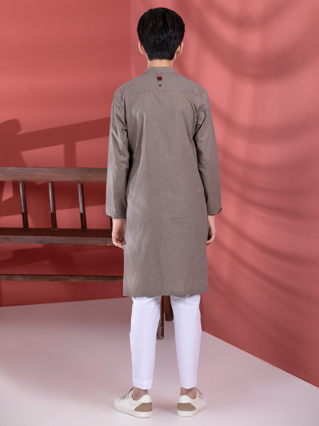 Light Brown Cotton Boy Kurta - ALT-K-009B