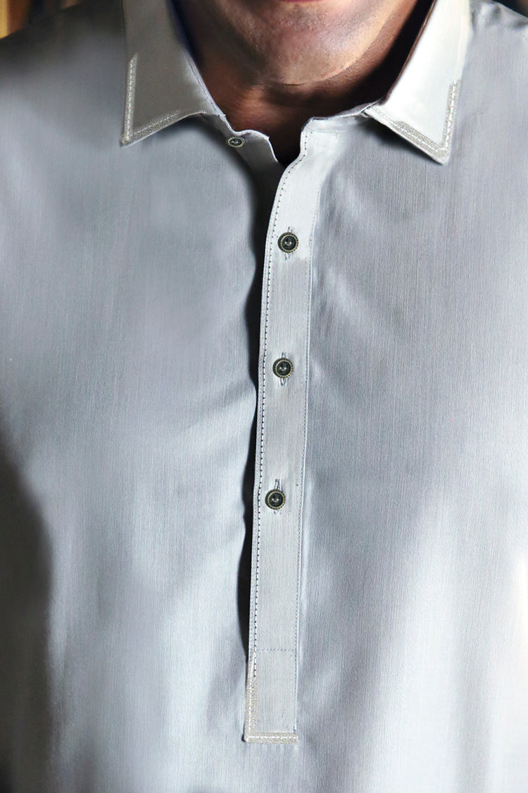 Grey Kameez Shalwar - ALWA-KS-012