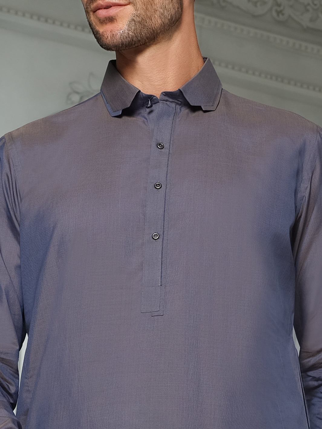 Light Blue Blended Kameez Shalwar - ALWA-KS-129