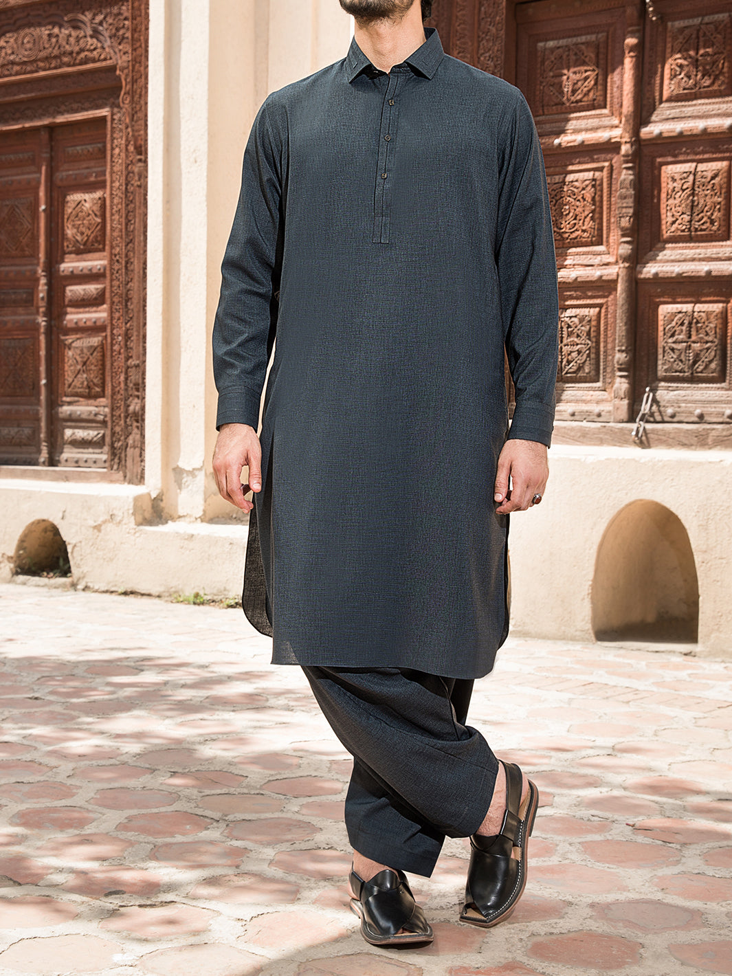 Green Blended Kameez Shalwar - ALWA-KS-151