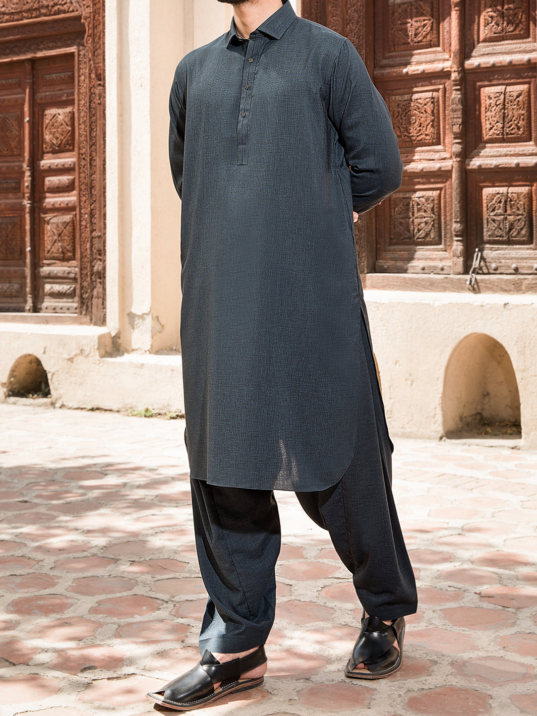 Green Blended Kameez Shalwar - ALWA-KS-151