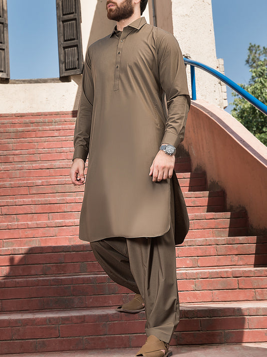Green Blended Kameez Shalwar - ALWA-KS-152