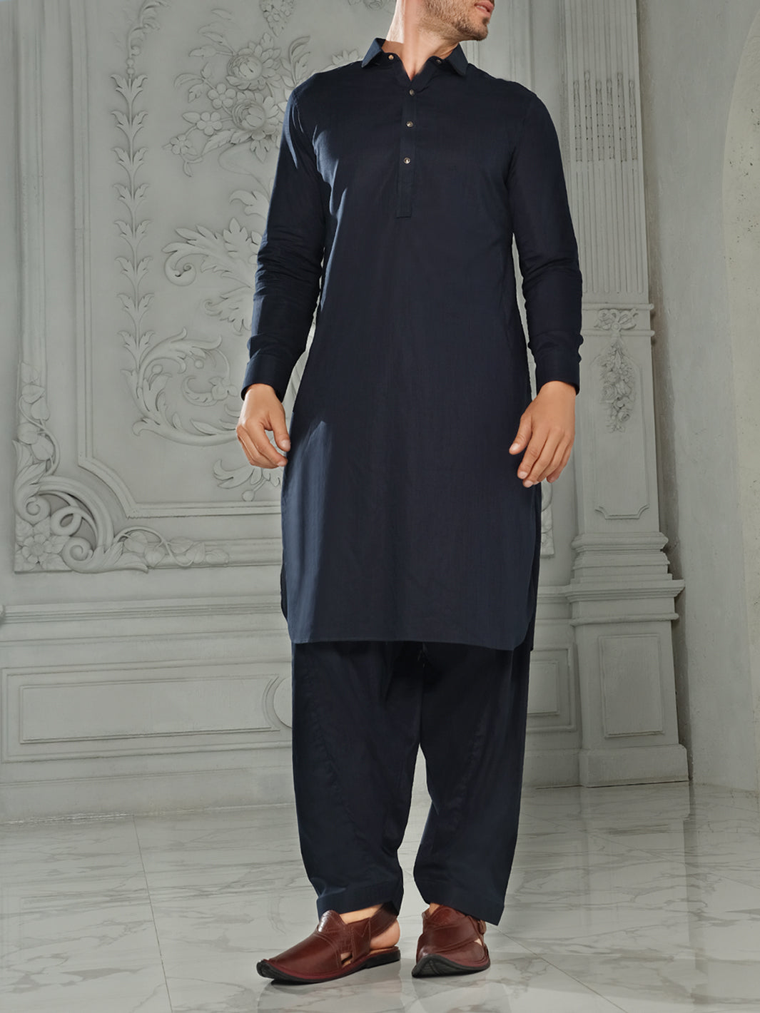 Blue Blended Kameez Shalwar - ALWA-KS-175