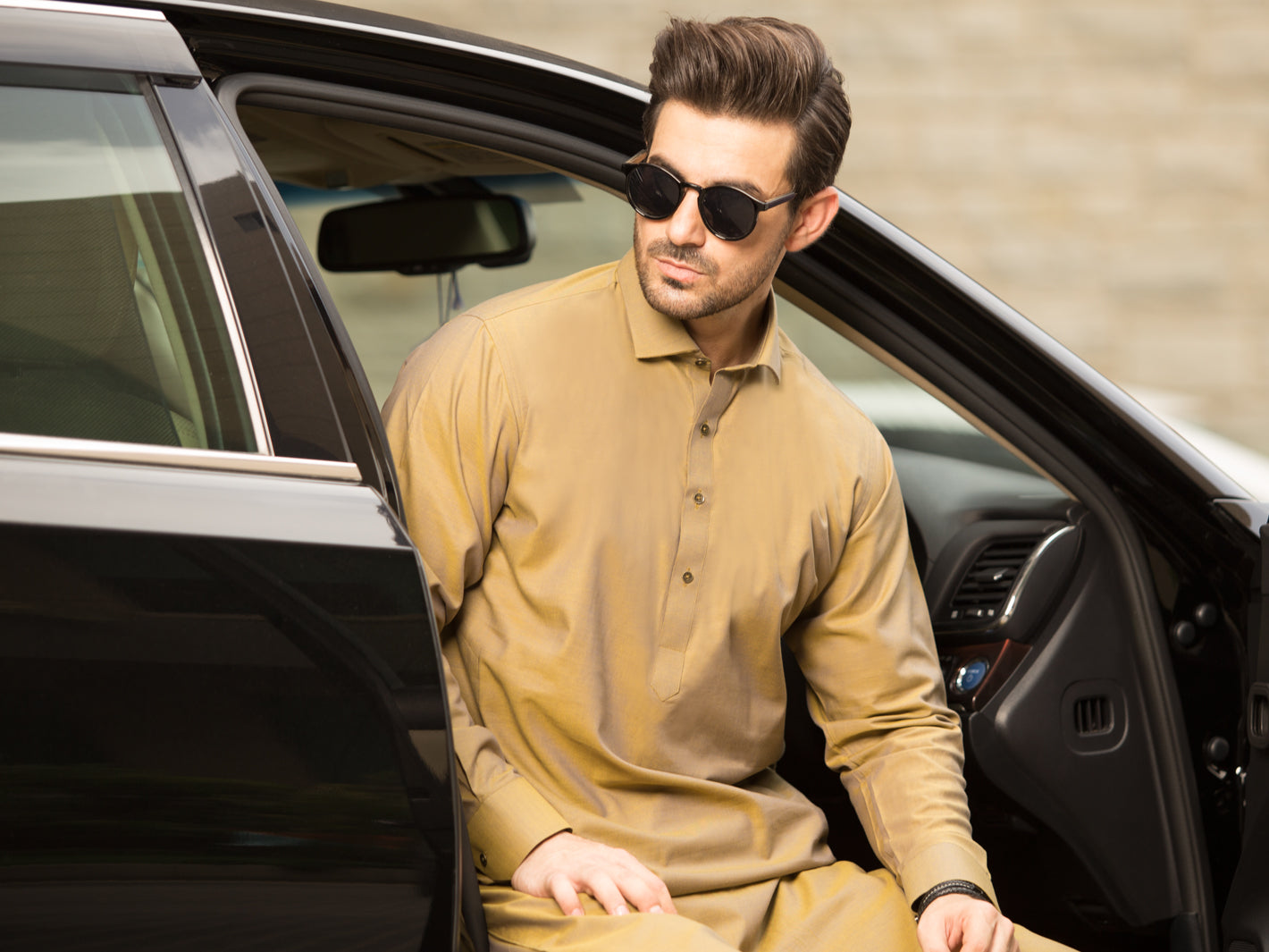 Green Blended Kameez Shalwar - ALWA-KS-252