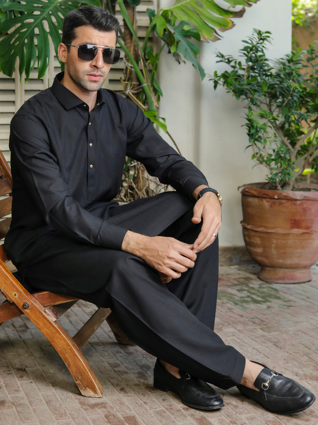 Black Kameez Shalwar - ALWA-KS-284