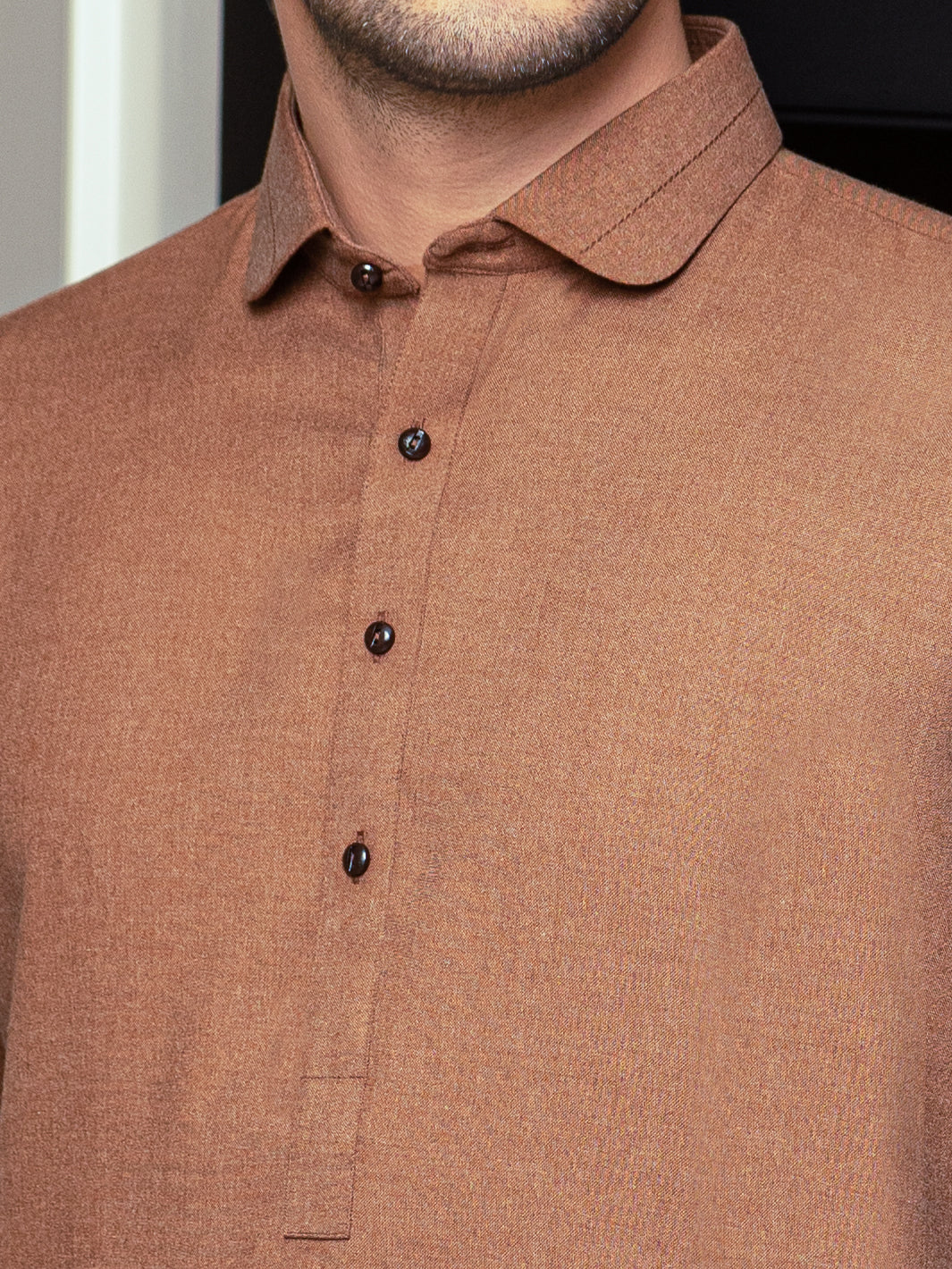 Brown Blended Kameez Shalwar - ALWA-KS-293