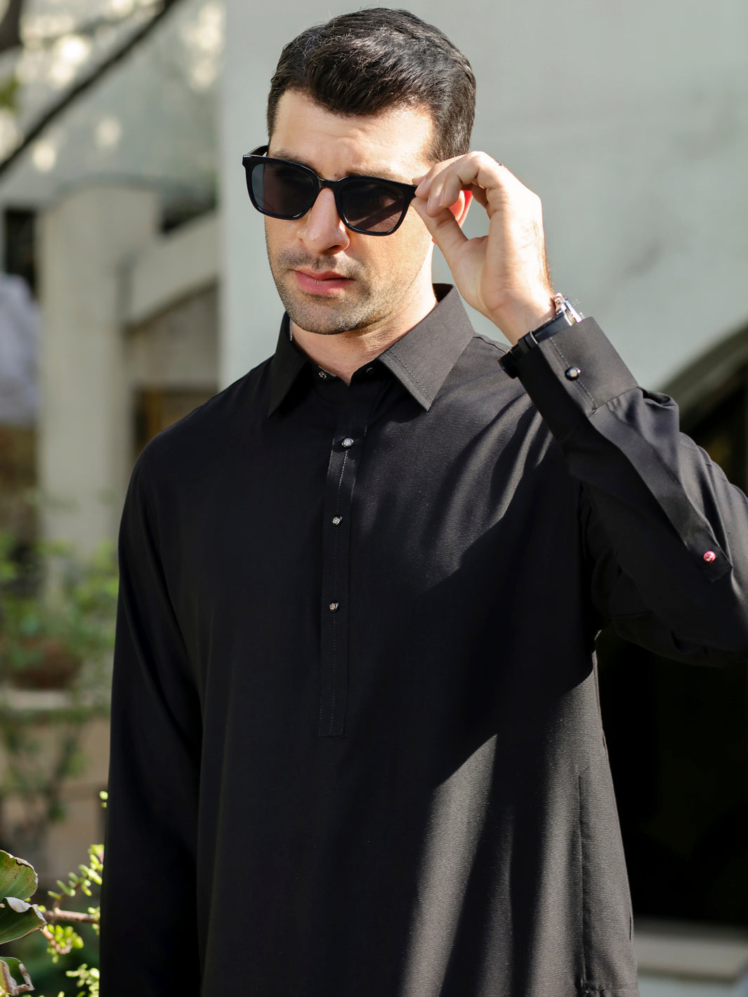 Black Blended Kameez Shalwar - ALWA-KS-307