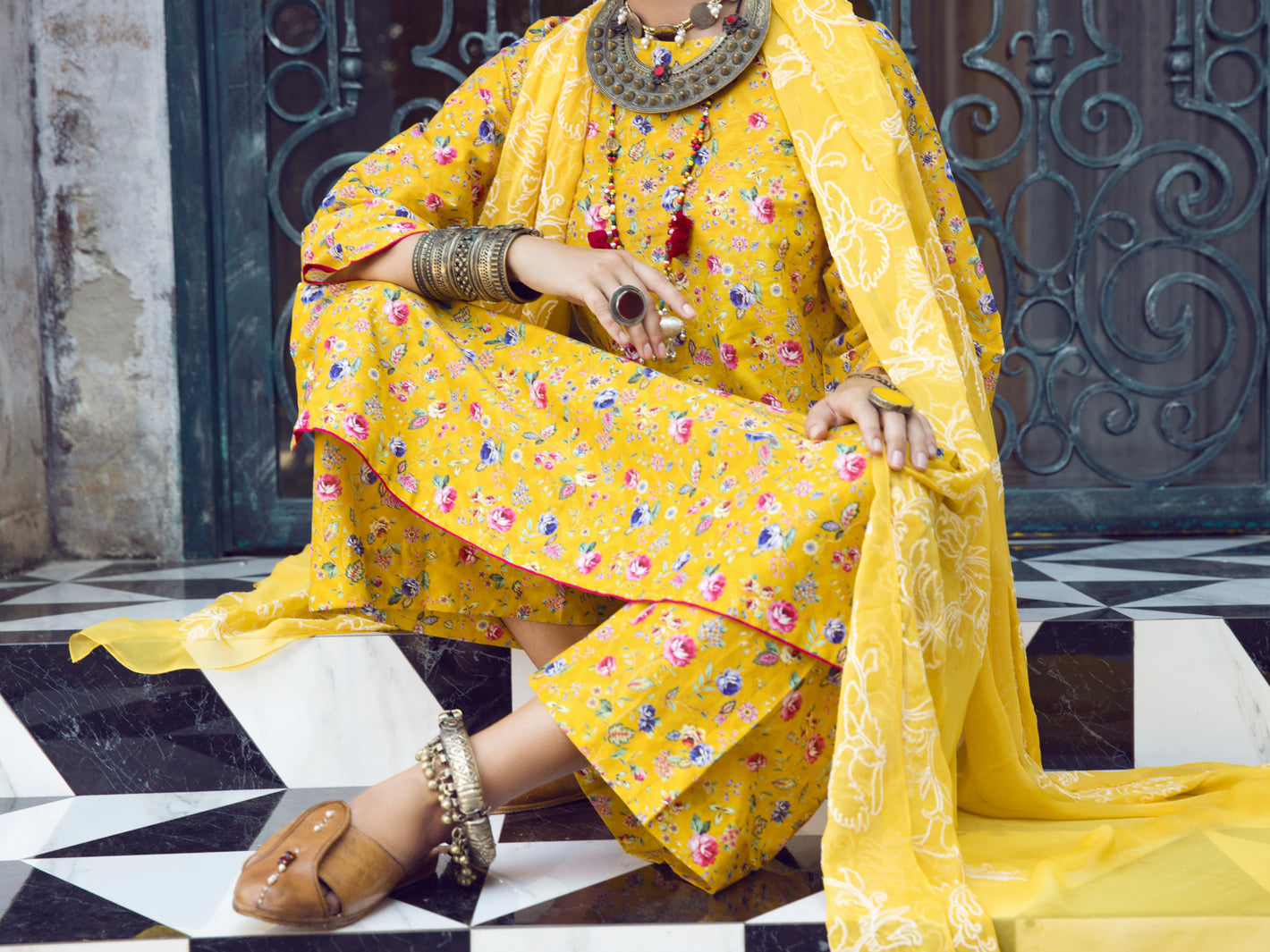 Yellow Lawn 3 Piece Unstitched - ALP-3PS-1293