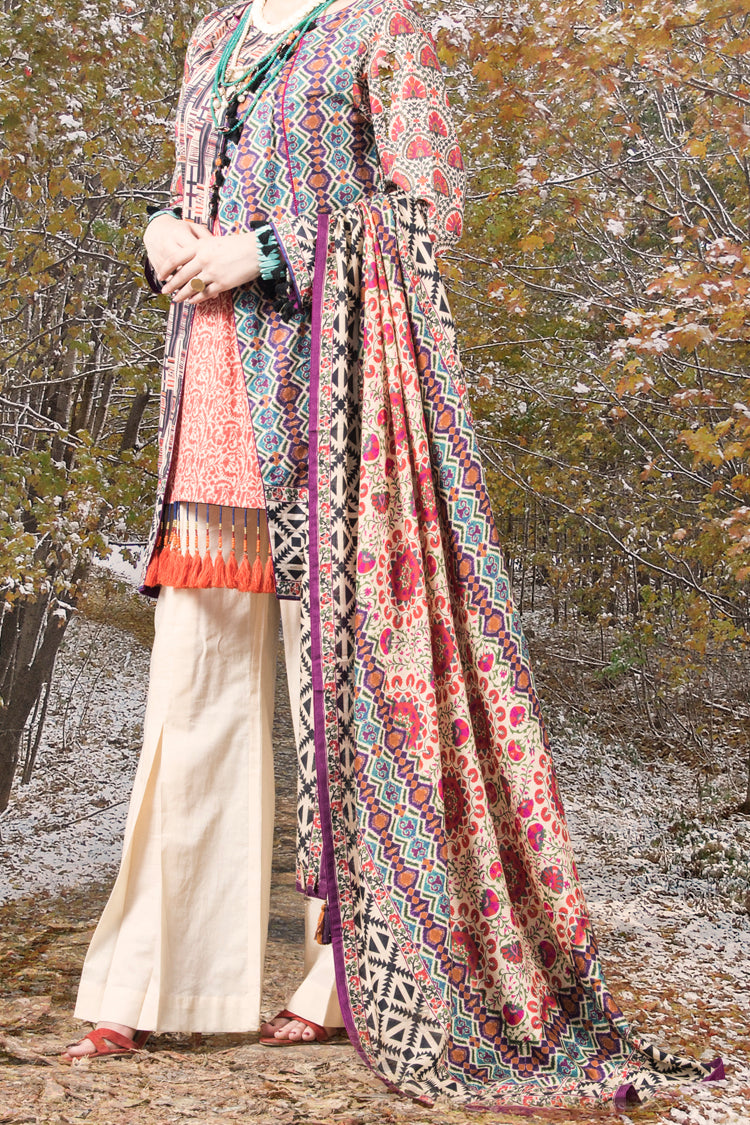 Orange Cambric 3 Piece Unstitched - AWP-3PS-170