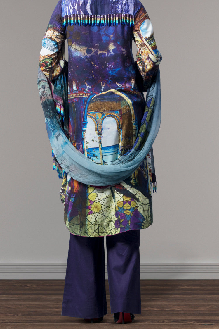 Purple 3 Piece Stitched - AWP-3PS-174