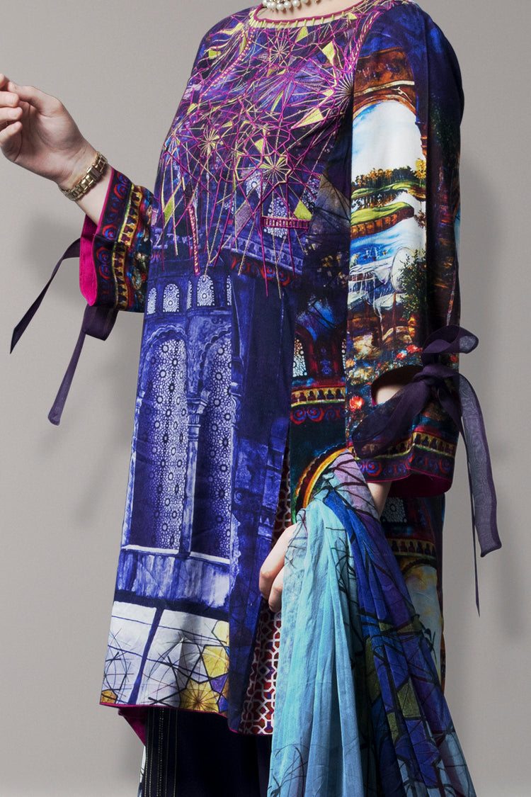 Purple 3 Piece Stitched - AWP-3PS-174