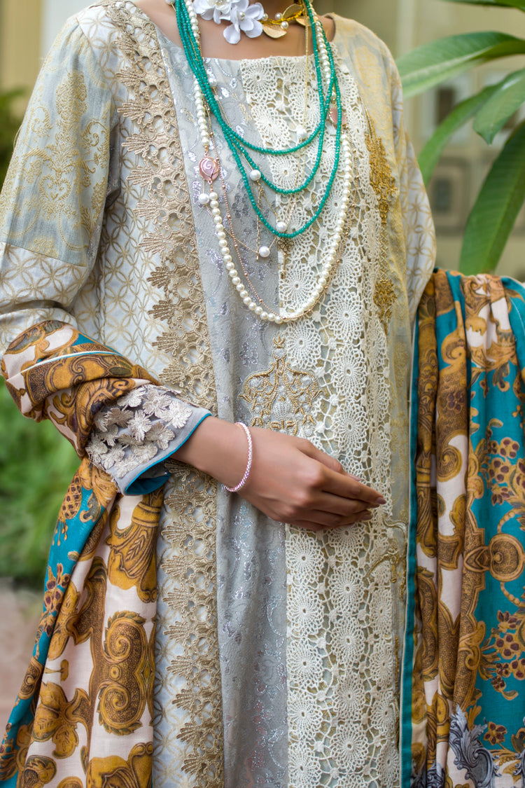 Light Green Khaddar/Qureshia 3 Piece Stitched - AWP-190