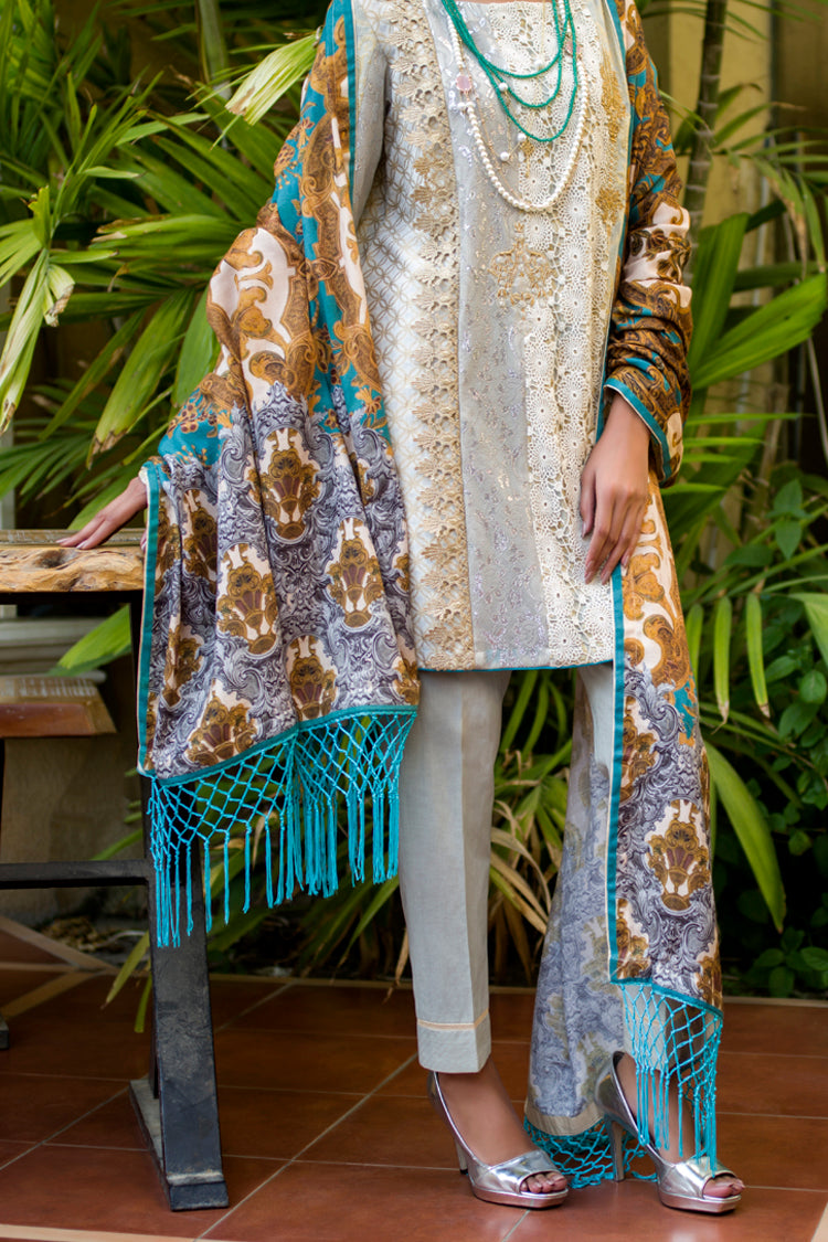 Light Green Khaddar/Qureshia 3 Piece Stitched - AWP-190