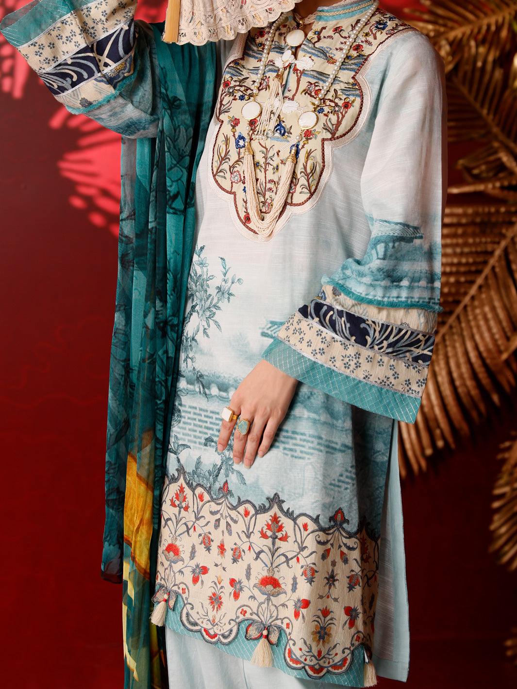 Aqua Khaddar 3 Piece Stitched - AWP-3PS-284