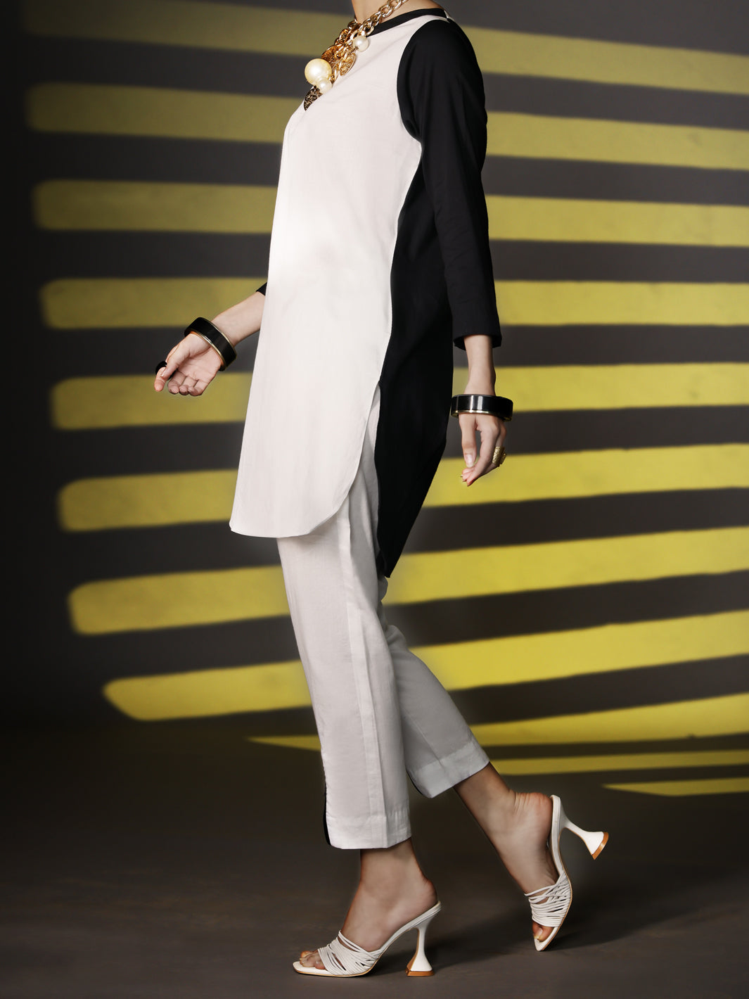 Black & White 2Pc Stitched - AWP-2PS-304