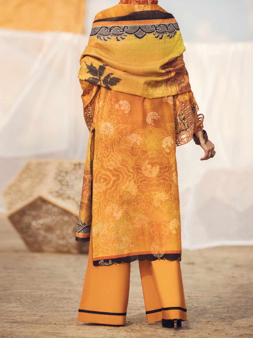 Mustard Khaddar 3Pc Stitched - AWP-3PS-339A