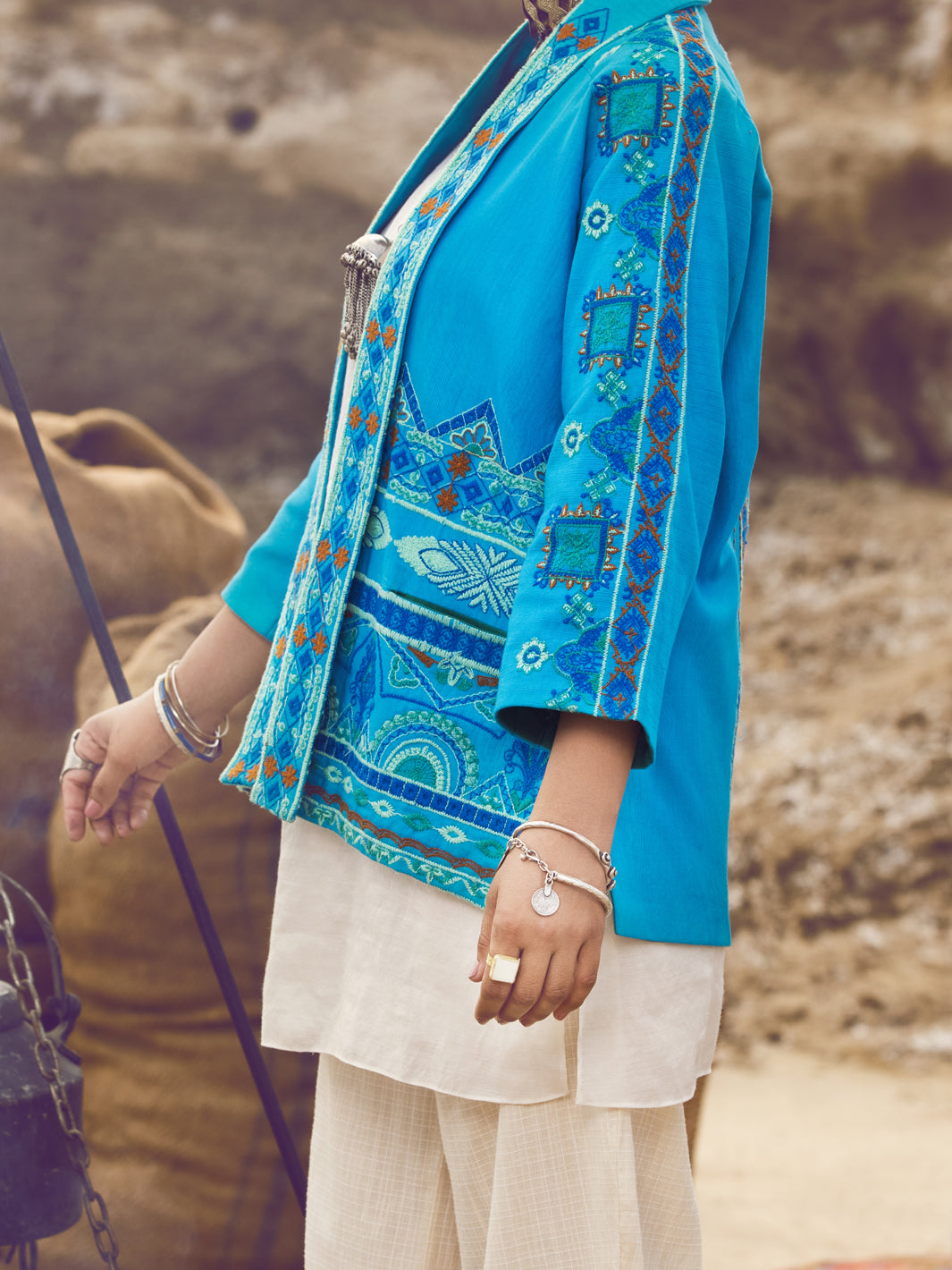 Ferozi Khaddar Jacket - AWP-JT-397