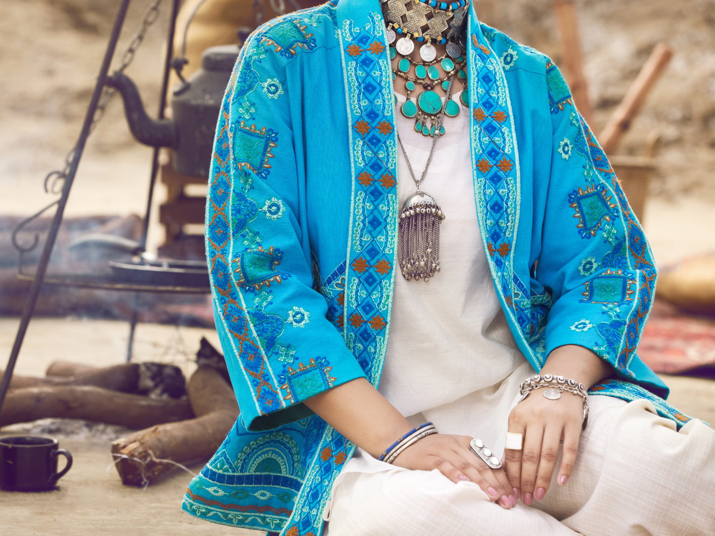Ferozi Khaddar Jacket - AWP-JT-397