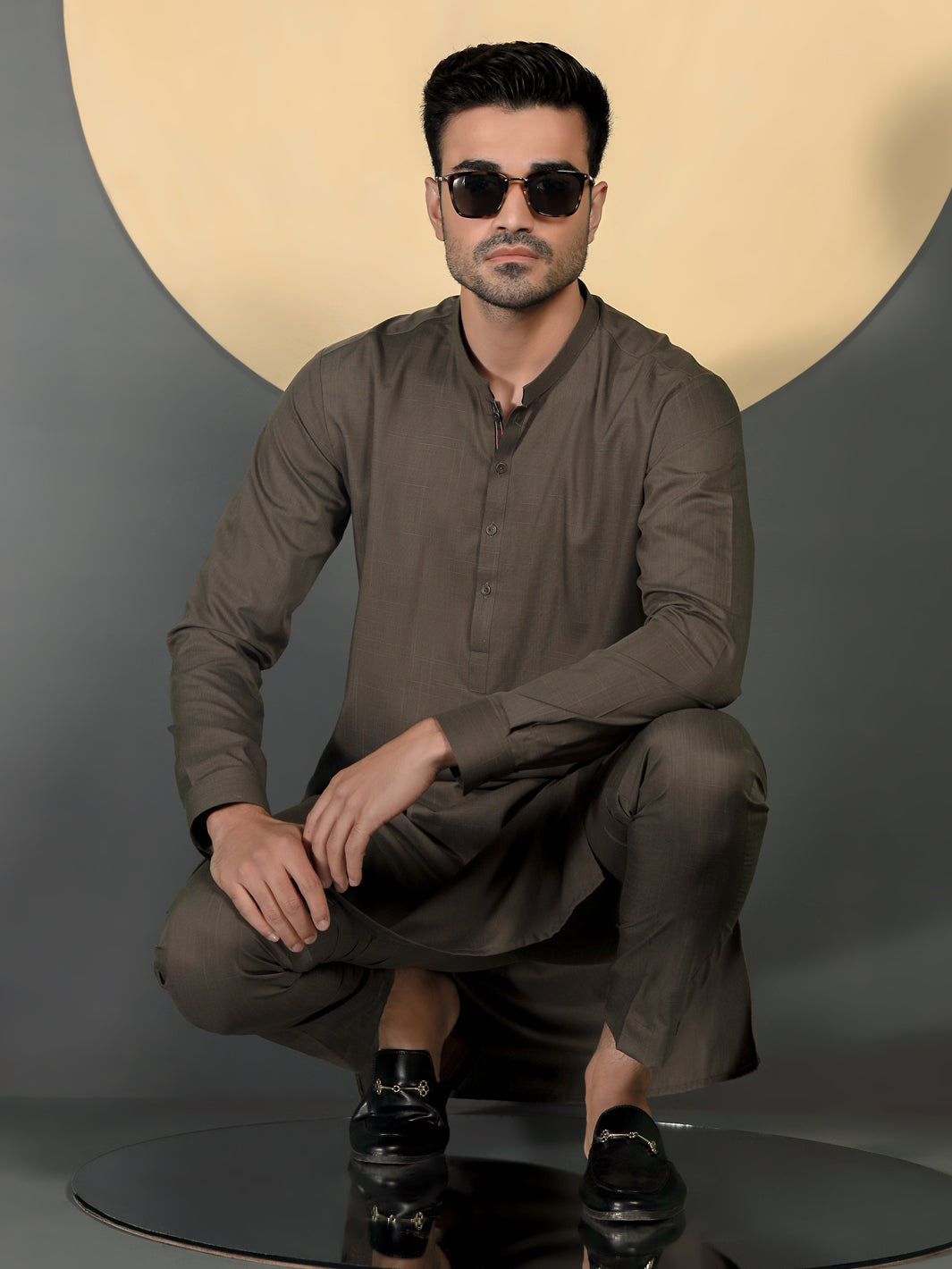 Brown Blended Men Unstitched Fabric - AL-Nizam-22
