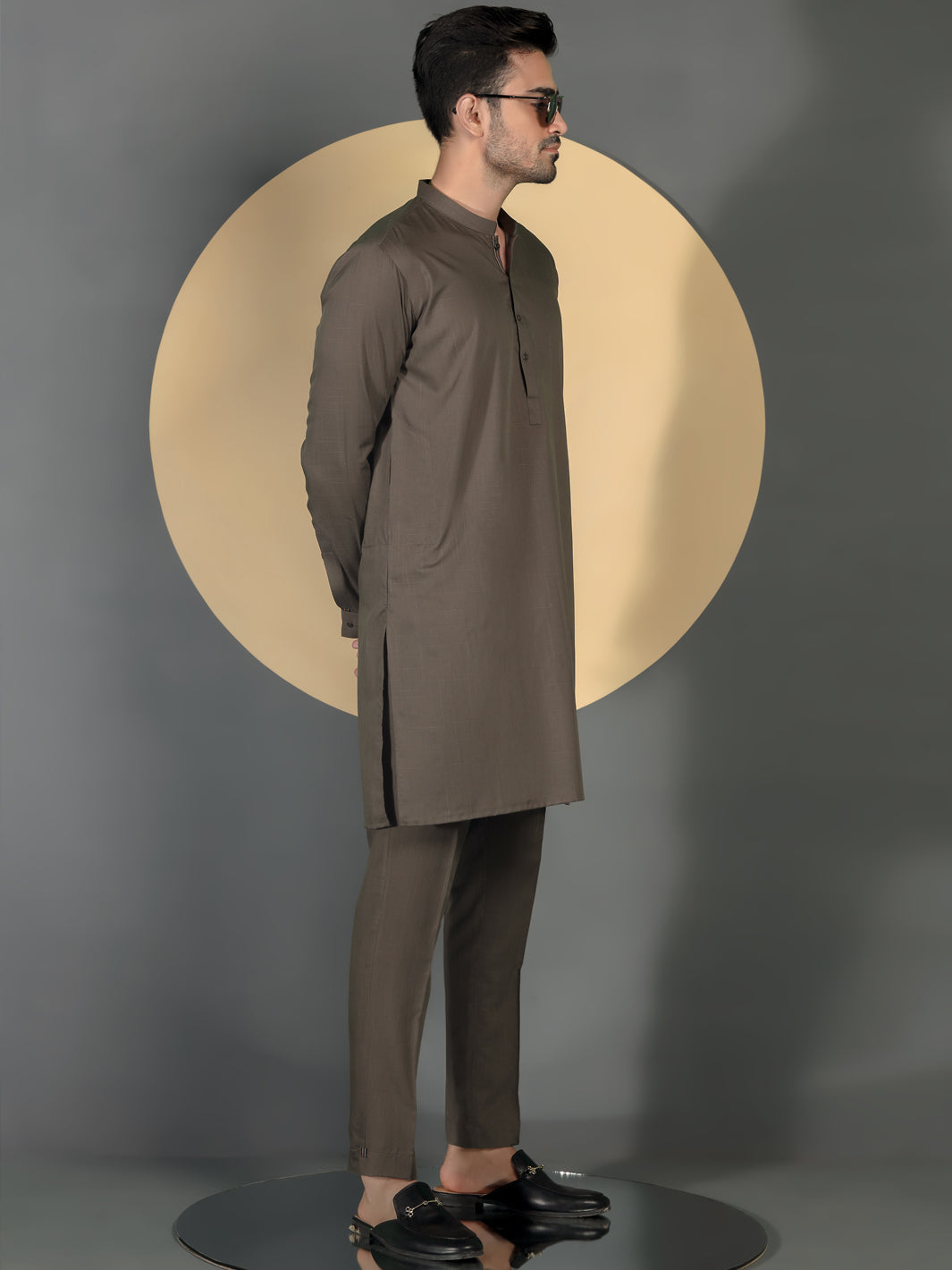 Brown Blended Men Unstitched Fabric - AL-Nizam-22