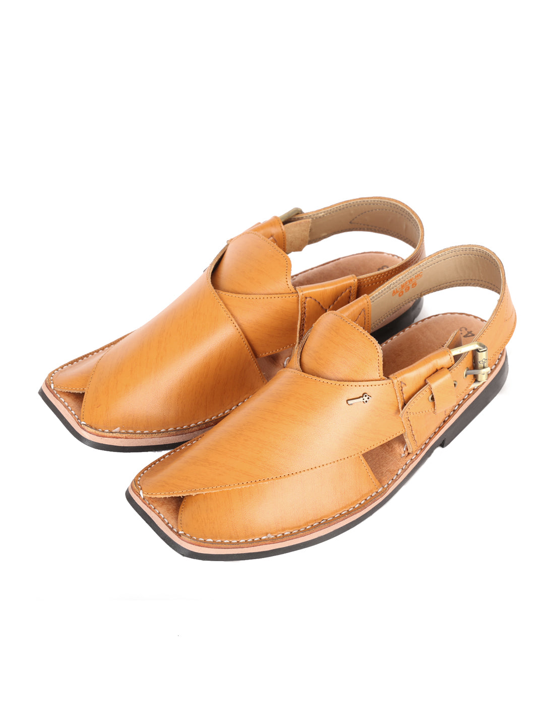 Mustard Leather Peshawari Chappal - AL-MFW-HC-095