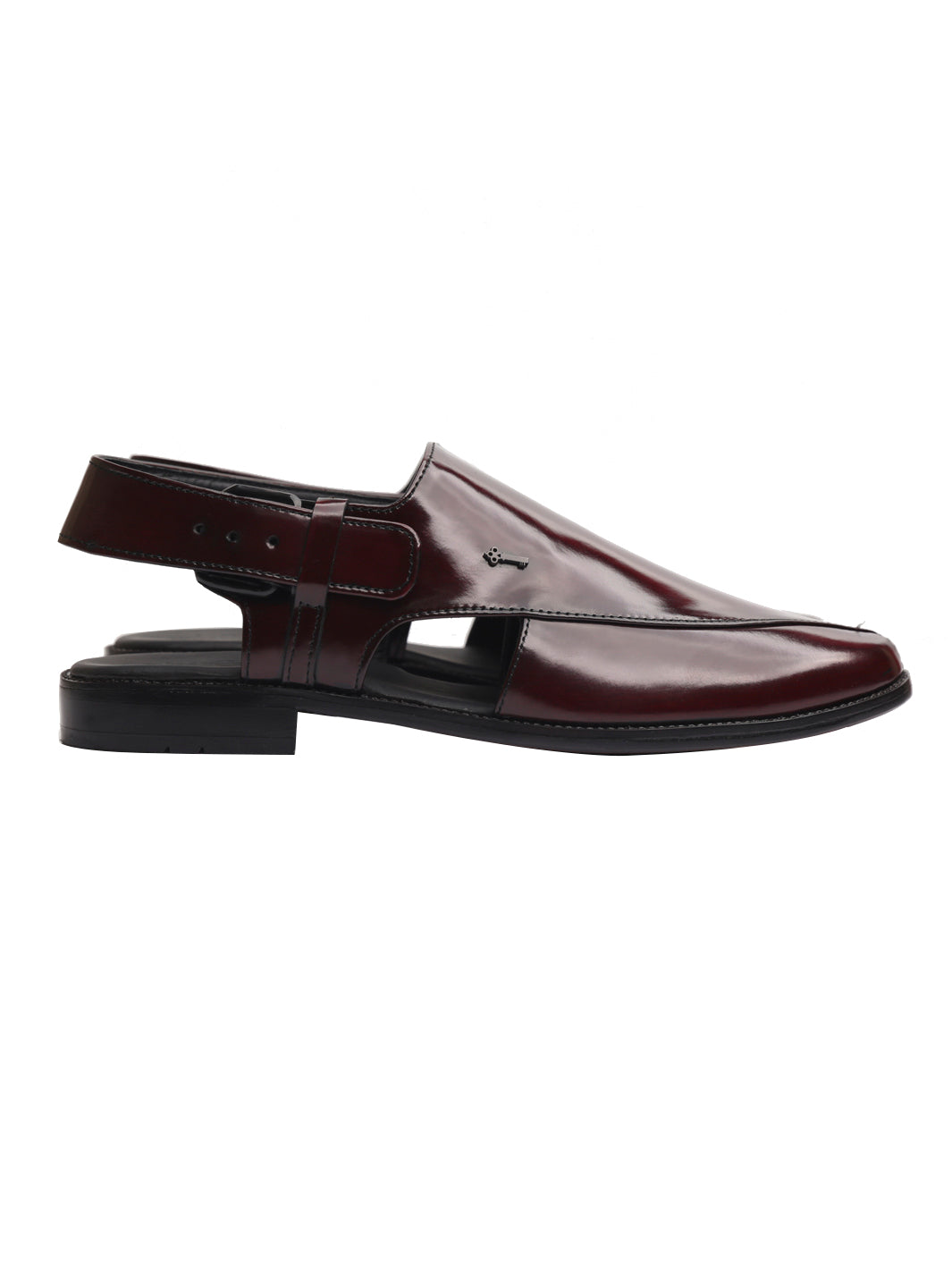 Burgundy Peshawari Chappal - AL-MFW-HC-148