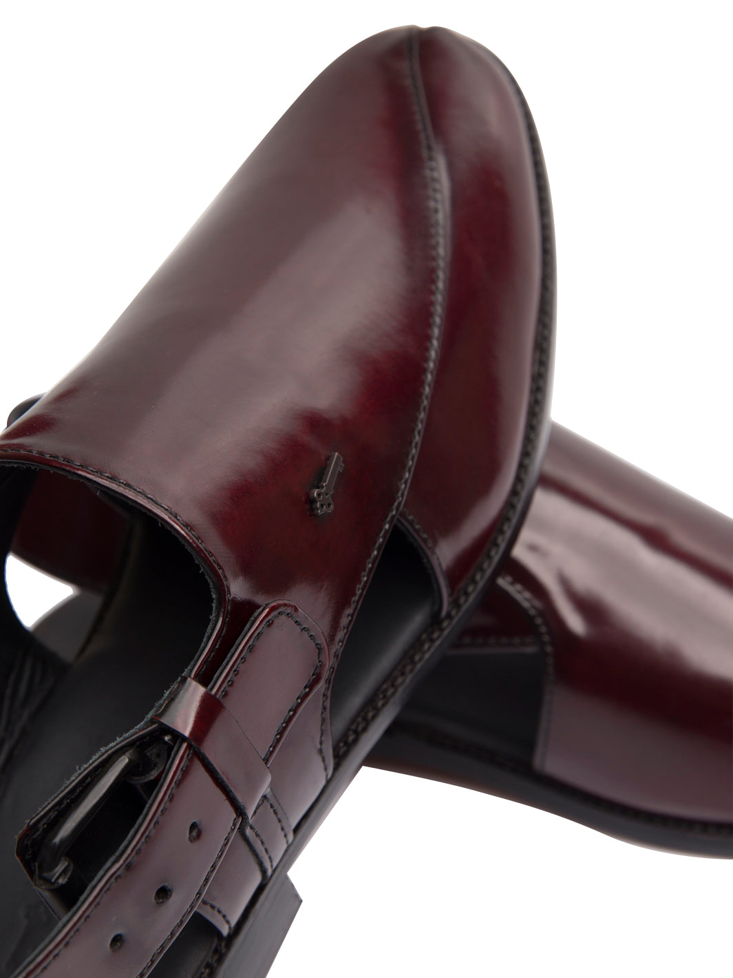 Burgundy Peshawari Chappal - AL-MFW-HC-148