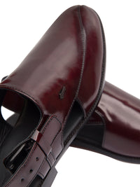 Burgundy Peshawari Chappal - AL-MFW-HC-148