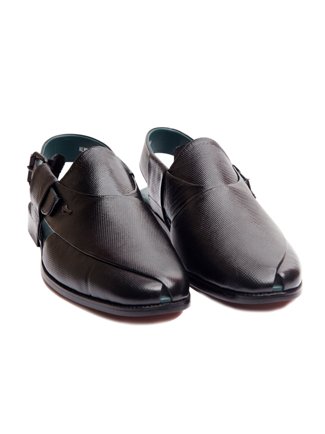 Black Peshawari Chappal - AL-MFW-HC-150