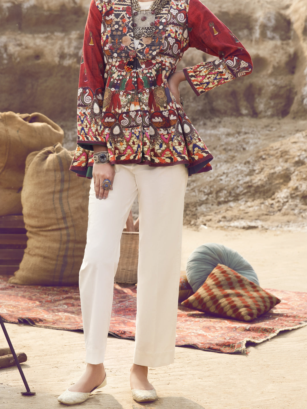 Red Khaddar Jacket - AWP-JT-393